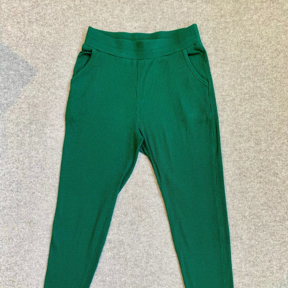 🌷 Amour Vert Paris Rib Knit Green Joggers